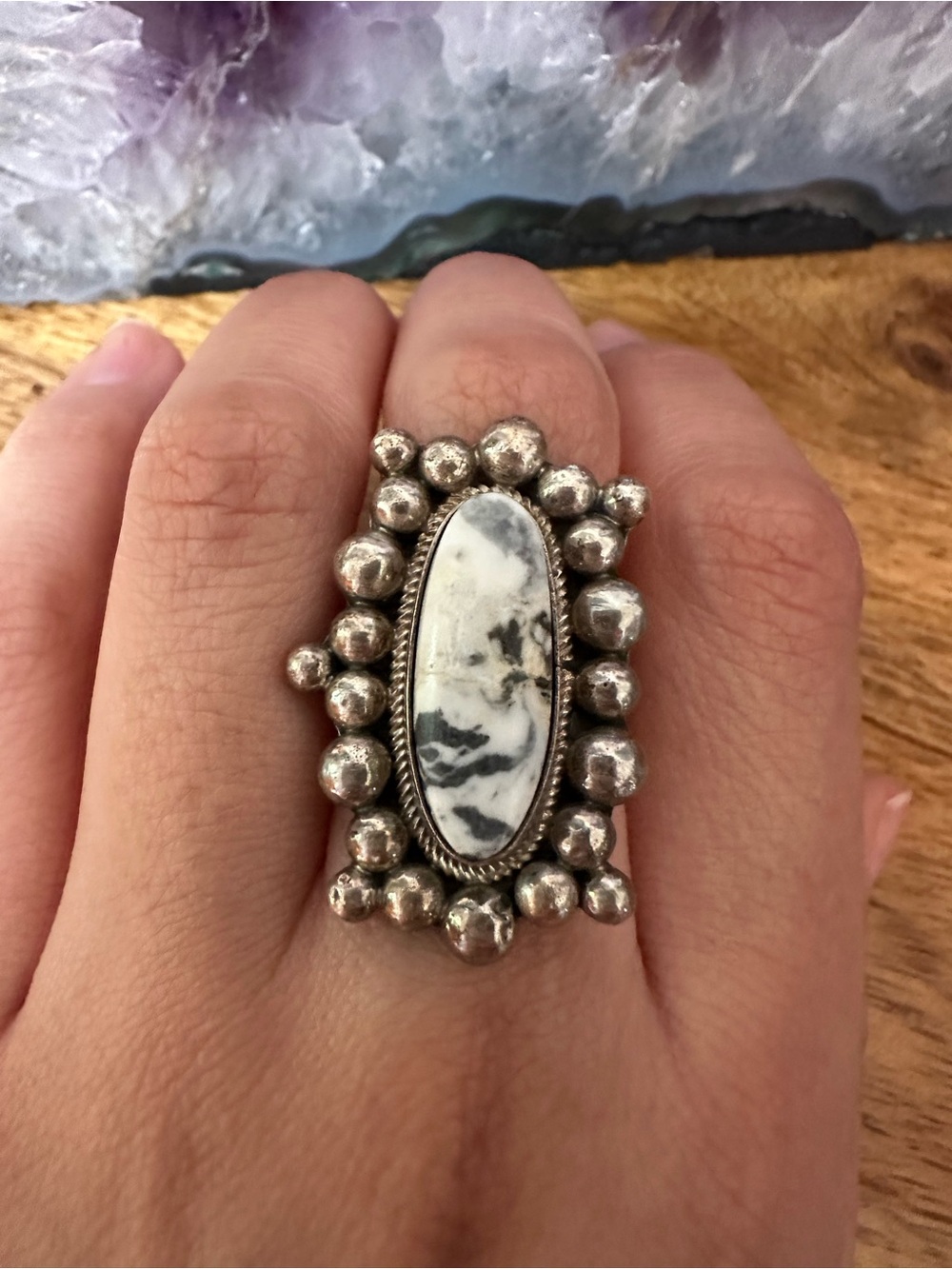 Buffalo Turquoise Sterling Silver Ring, Southwestern